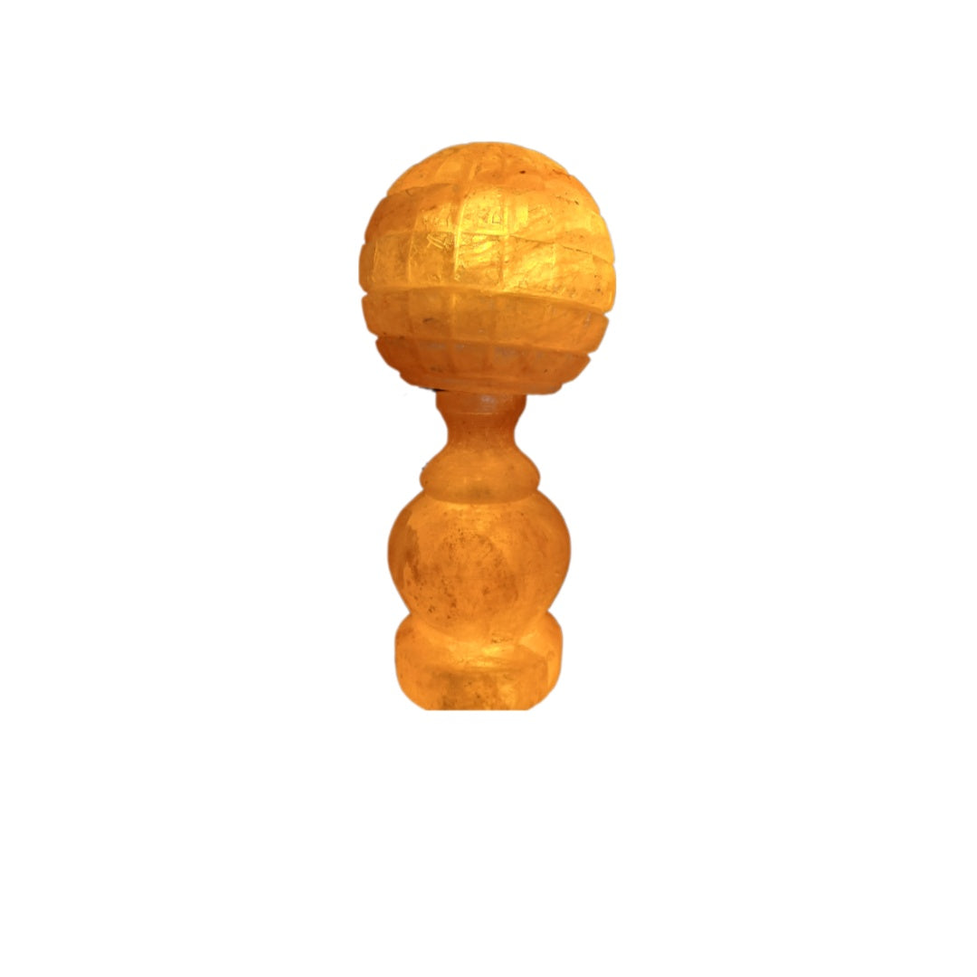 Hand-Carved Globe Salt Lamp with Elegant Pedestal Base
